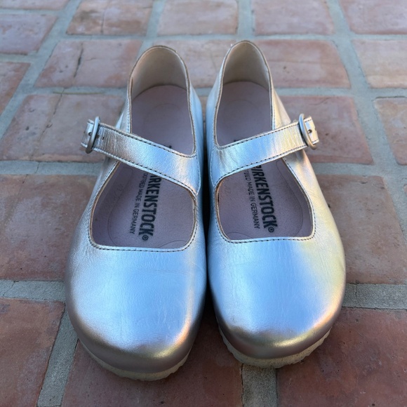 Birkenstock Tracy Silver Metallic Mary Janes Ballet Flats Size EU 38 R - Picture 4 of 7